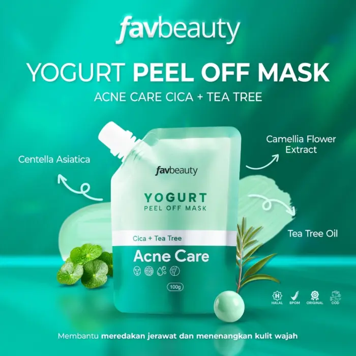 FAV Beauty Yogurt Acne Care Peel Off Mask Cica + Tea Tree - Gambar 2