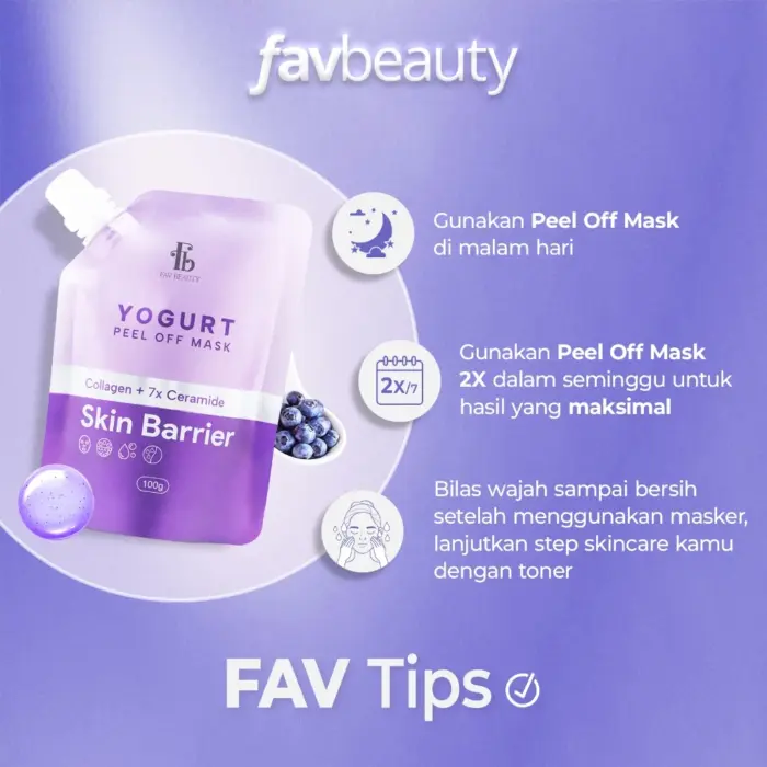 FAV Beauty Yogurt Skin Barrier Peel Off Mask Collagen - Gambar 5