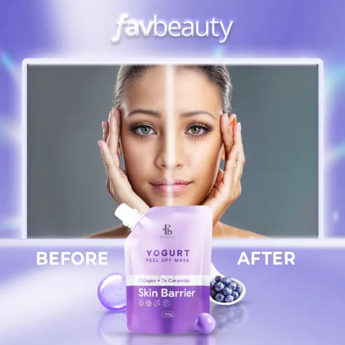 FAV Beauty Yogurt Skin Barrier Peel Off Mask Collagen - Gambar 4