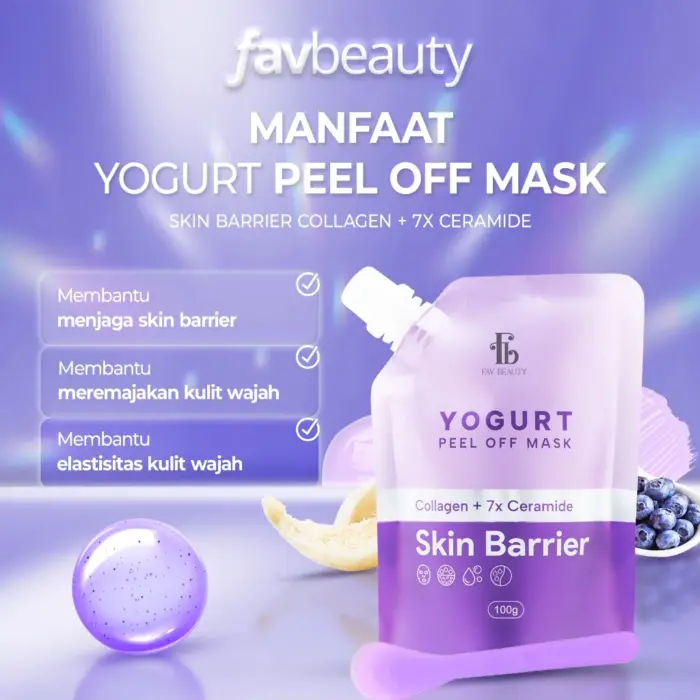 FAV Beauty Yogurt Skin Barrier Peel Off Mask Collagen - Gambar 3