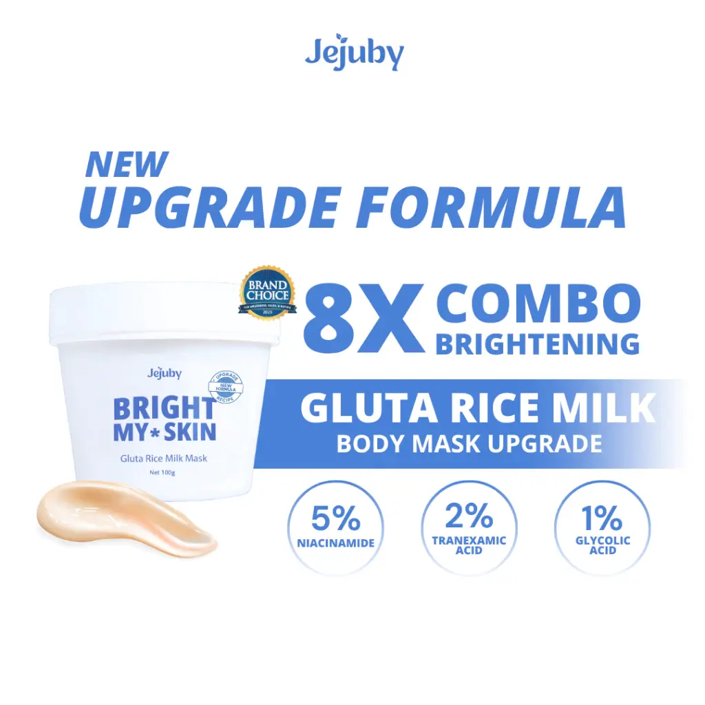 Jejuby Gluta Rice Milk Mask 1 Jejuby Gluta Rice Milk Mask 2in1 Bleaching & Sleeping Body Mask - Gambar 1