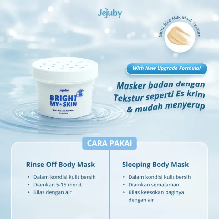 Jejuby Gluta Rice Milk Mask 2in1 Bleaching & Sleeping Body Mask - Gambar 4