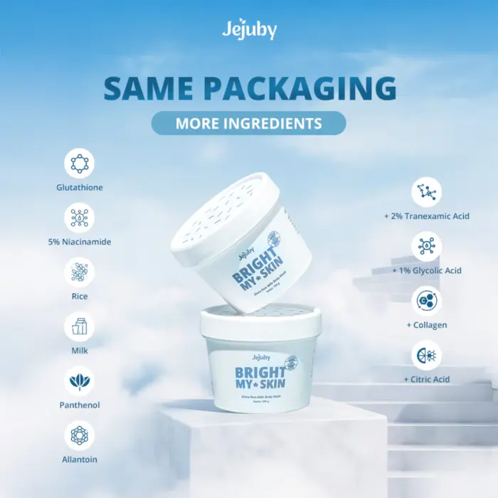 Jejuby Gluta Rice Milk Mask 2in1 Bleaching & Sleeping Body Mask - Gambar 2