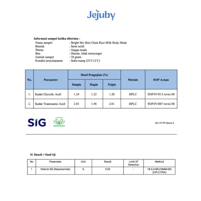 Jejuby Gluta Rice Milk Mask 2in1 Bleaching & Sleeping Body Mask - Gambar 5