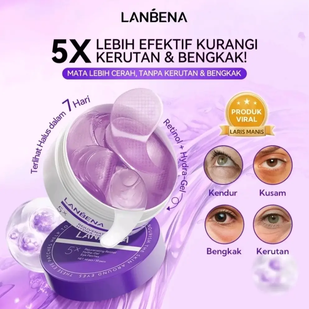 Lanbena Retinol Anti Aging Eye Mask 1 Lanbena Retinol Anti Aging Eye Mask - Gambar 1