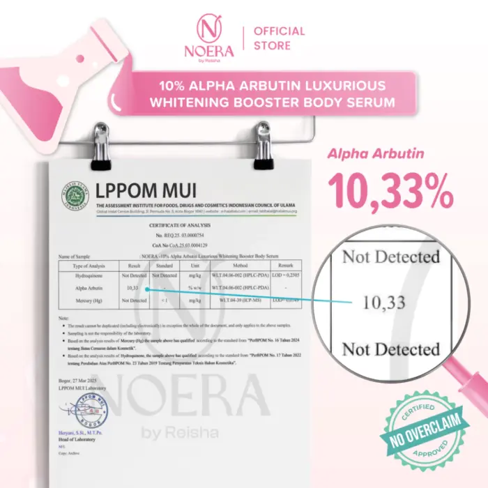 Noera 10% ALPHA ARBUTIN Luxurious Whitening Booster Body Serum Essence - Gambar 2