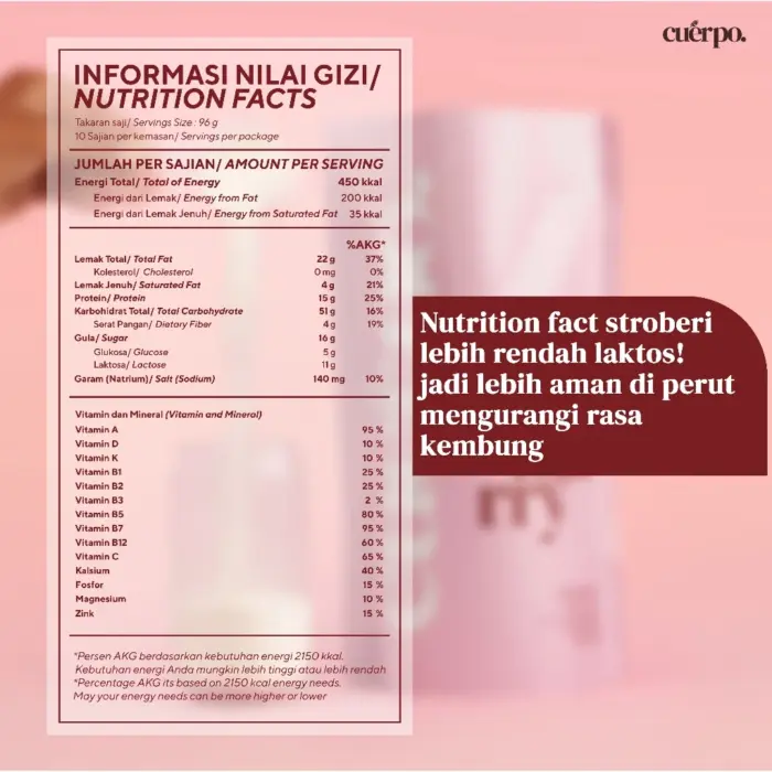 Cuerpo Susu Tinggi Kalori & Protein 960 gr - Gambar 4