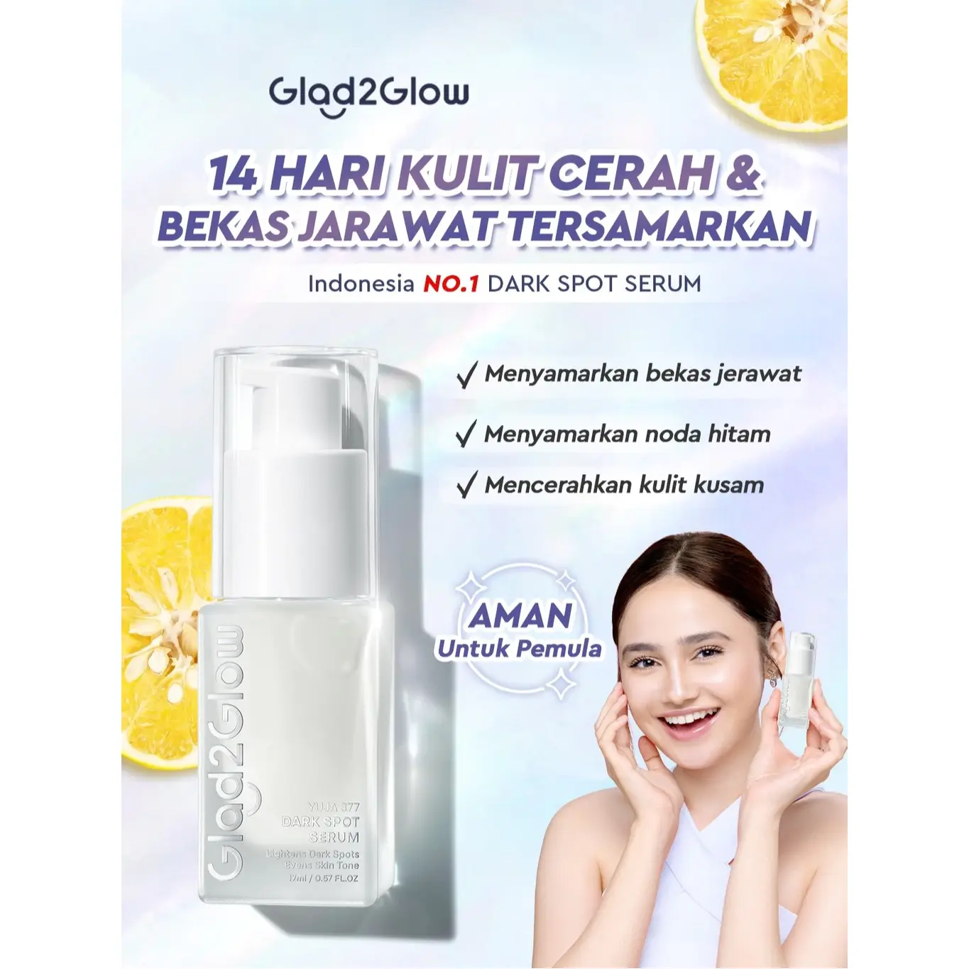 Glad2Glow Yuja Symwhite 377 Dark Spot Serum 6 Glad2Glow Yuja Symwhite 377 Dark Spot Serum - Gambar 1
