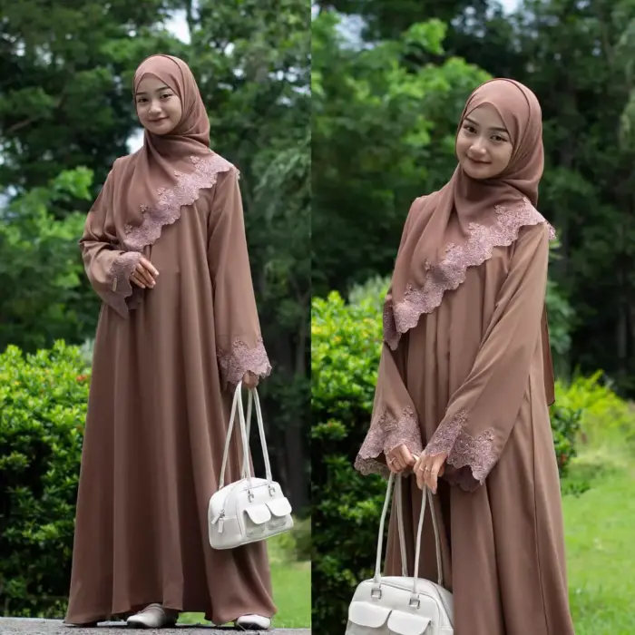 Abaya Noreen Set Hijab Torino Premium - Gambar 4