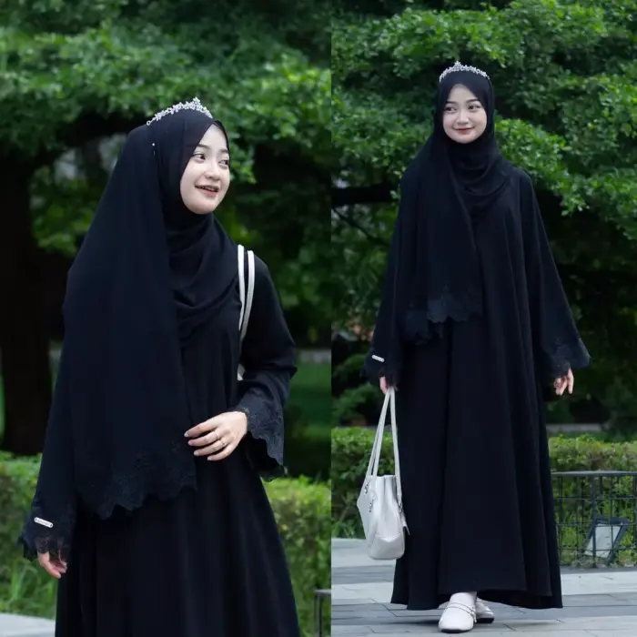 Abaya Noreen Set Hijab Torino Premium - Gambar 3