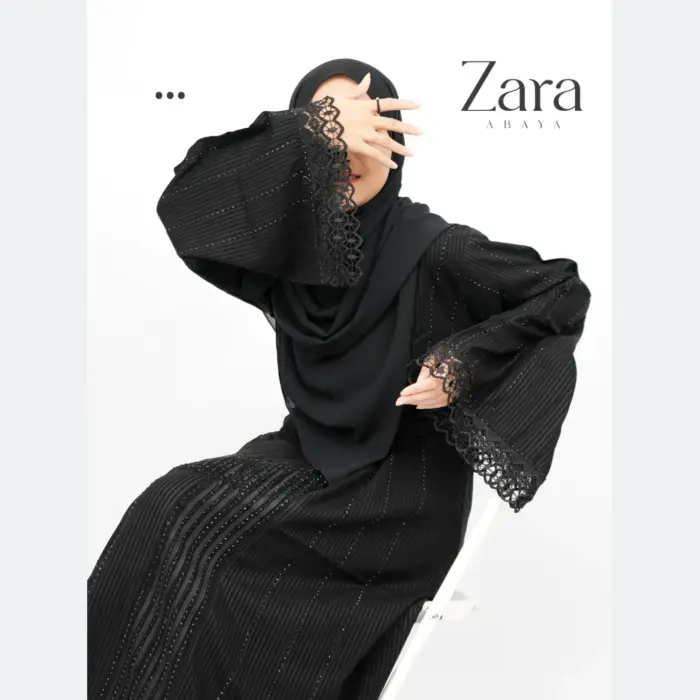 Zara Abaya Hitam Turkey - Gambar 3