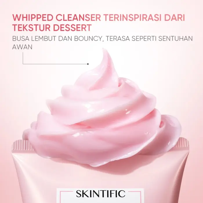 Skintific Damask Rose Brightening Whipped Cream Cleanser - Gambar 4
