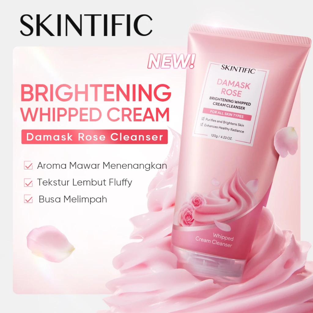 Skintific Damask Rose Brightening Whipped Cream Cleanser 7 Skintific Damask Rose Brightening Whipped Cream Cleanser - Gambar 1