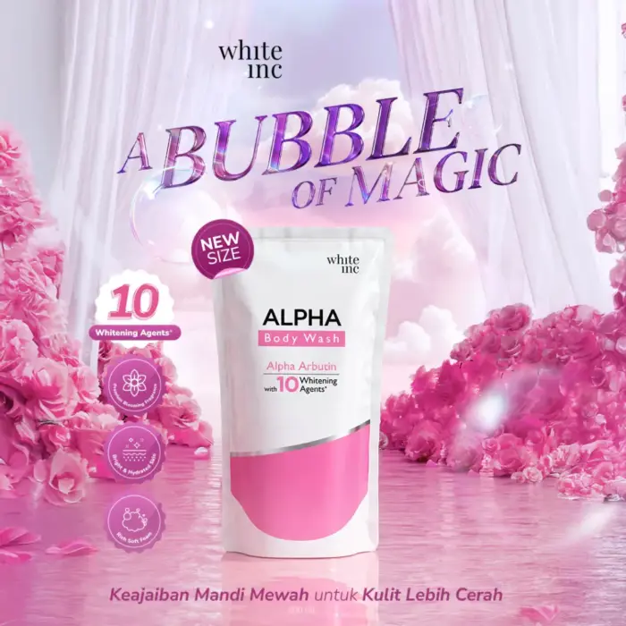 White Inc Alpha Glowhite Pouch Body Wash REFILL 350ml - Gambar 2